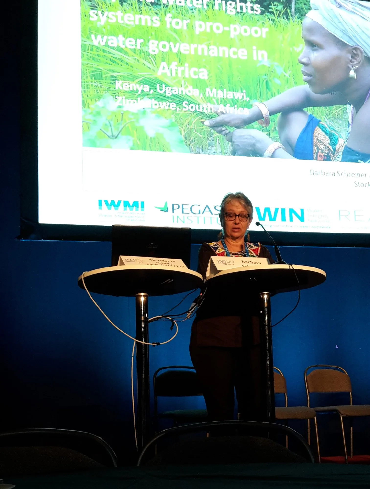 Barbara Schreiner presenting on pro-poor water governance systems in Africa